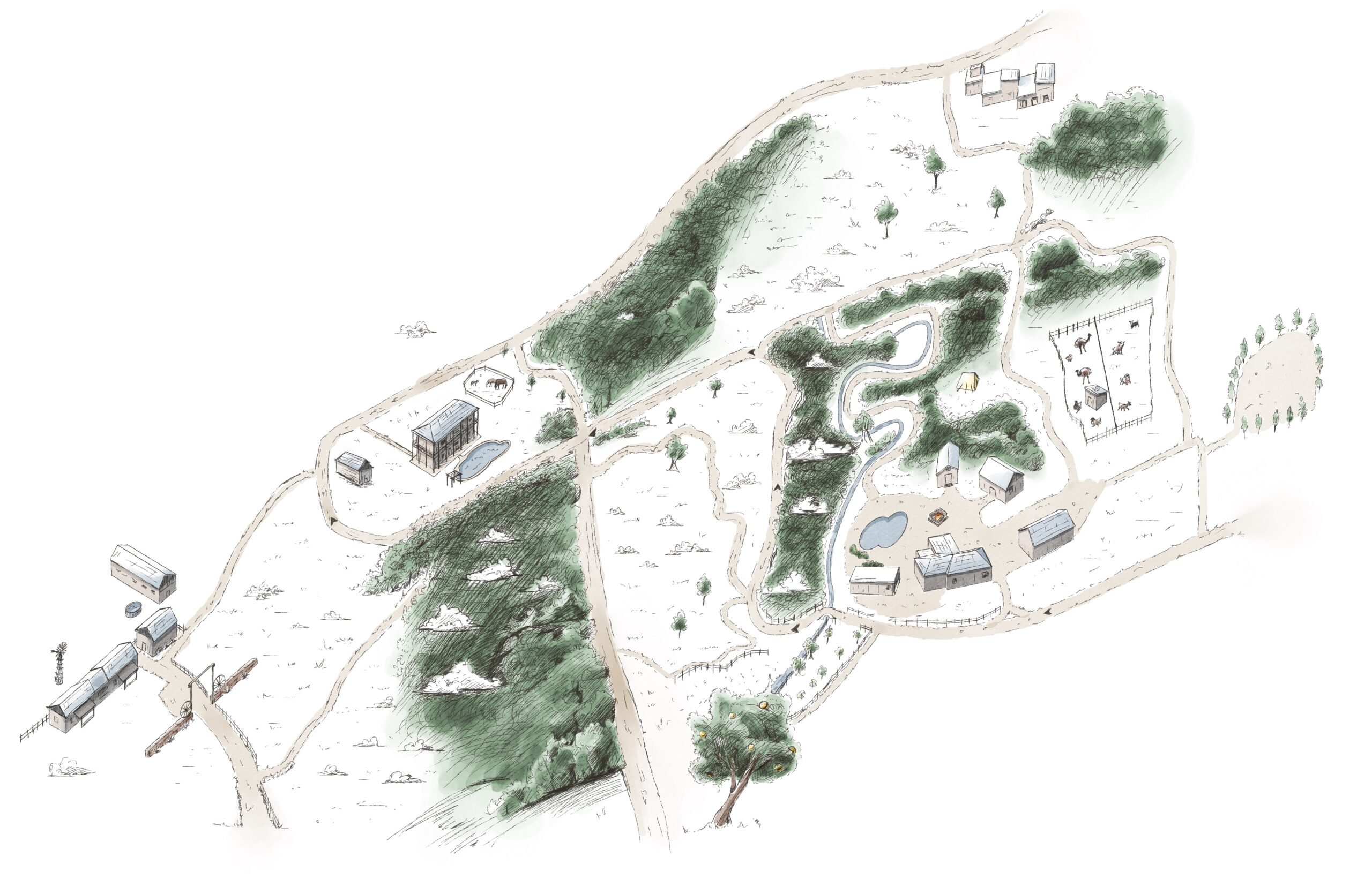 Eco Valley property map showing EcoView, EcoRanch, and Hidden Valley campuses