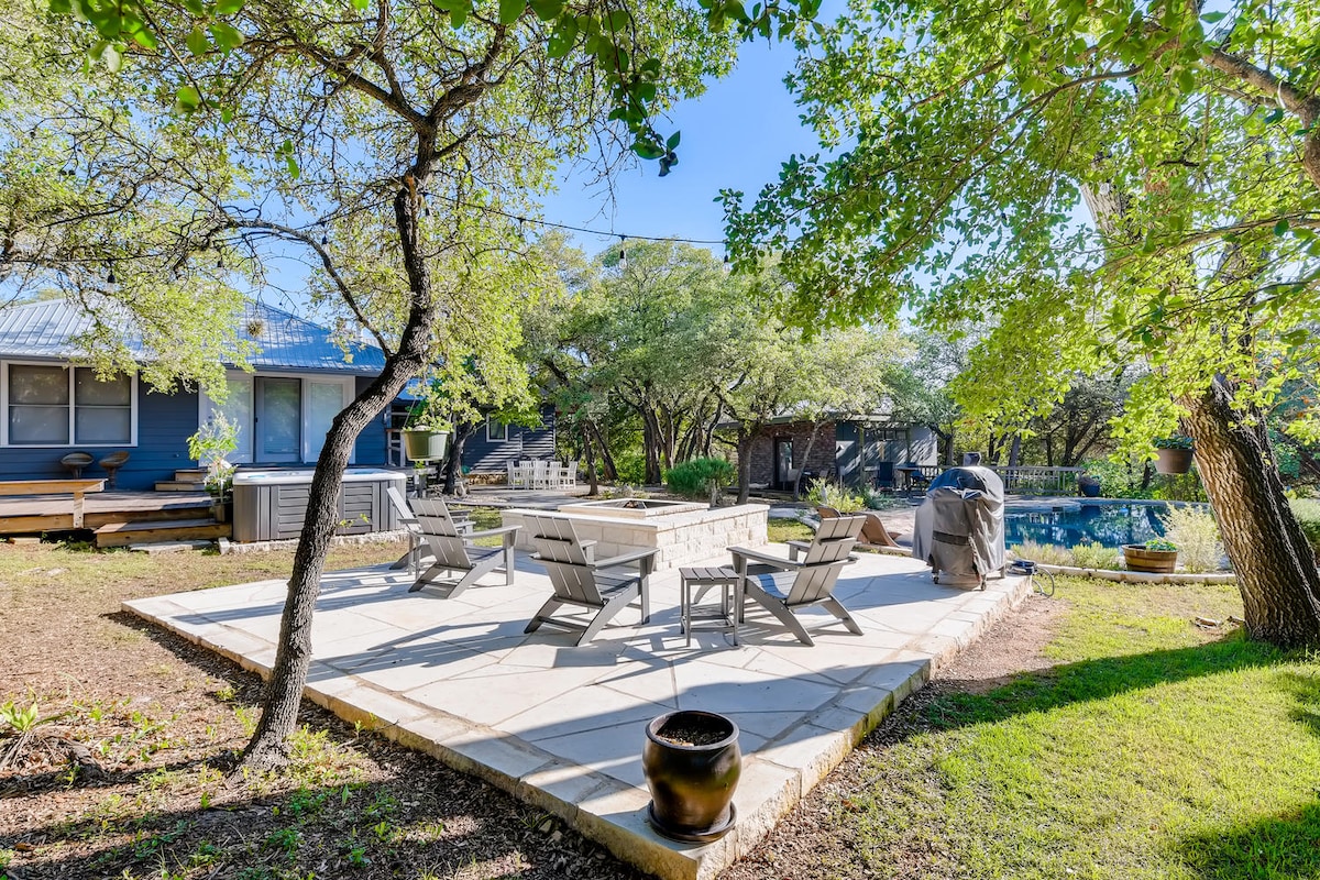 Fire pit by the pool