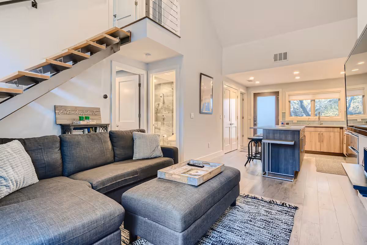 Loft living room and staircase