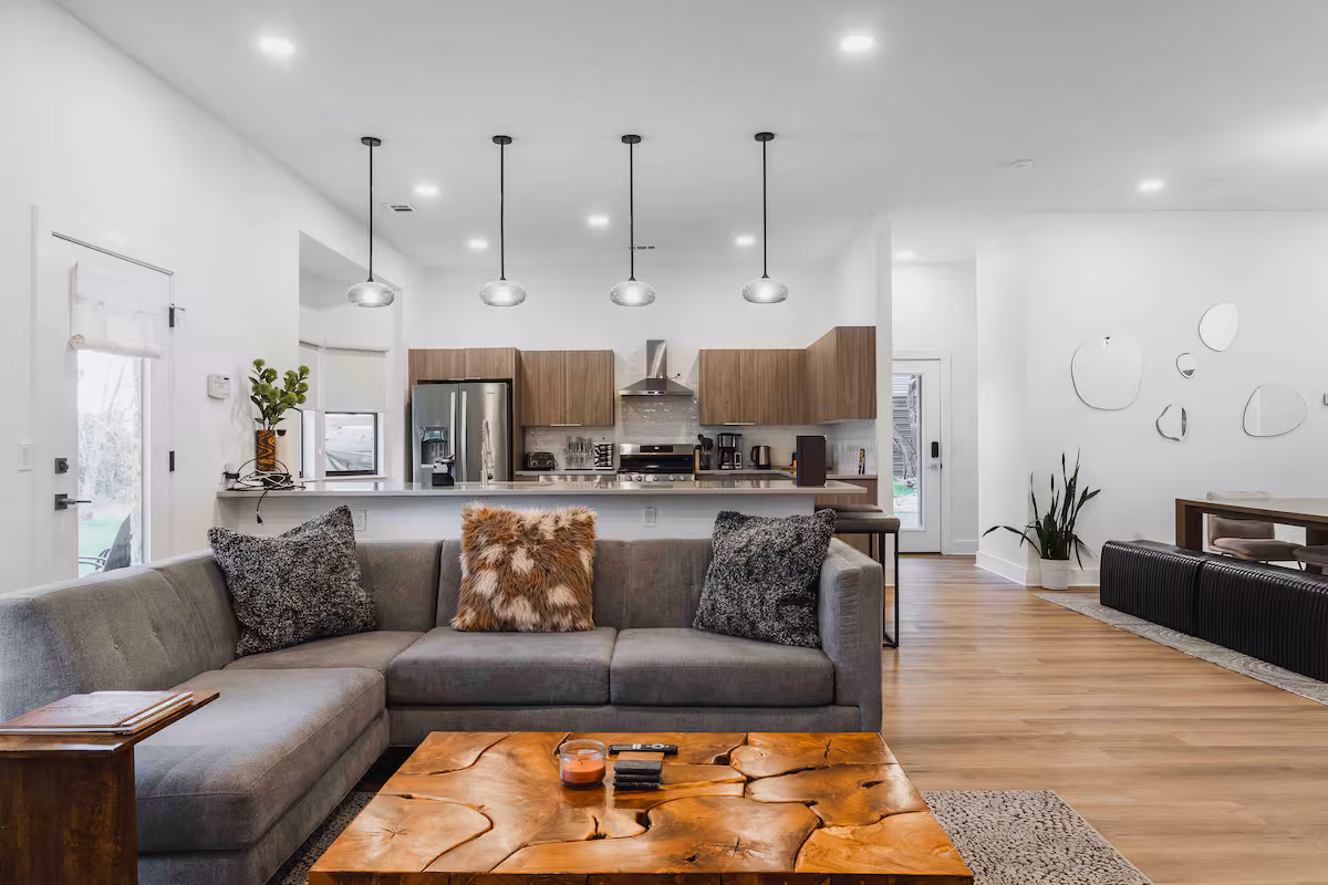 Open living and kitchen